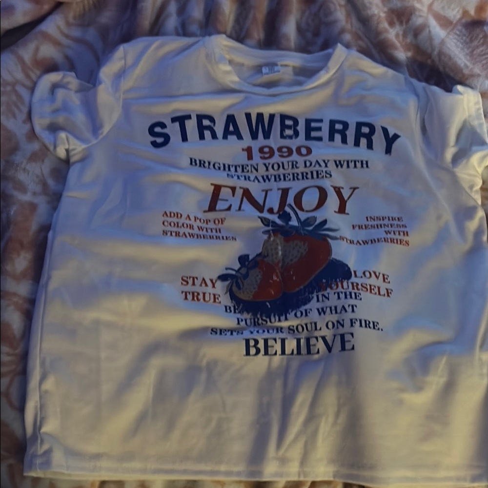 Strawberry Graphic Kids T-Shirt - White